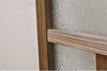 アンティーク建具　レトロな雰囲気を醸し出す小さなガラス窓2枚セット(引き戸、ガラス戸)(R-068296)