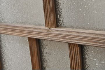 アンティーク建具　レトロな雰囲気を醸し出す小さなガラス窓2枚セット(引き戸、ガラス戸)(R-068296)