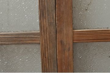 アンティーク建具　レトロな雰囲気を醸し出す小さなガラス窓2枚セット(引き戸、ガラス戸)(R-068296)