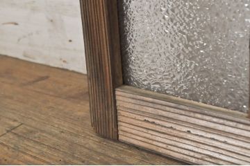 アンティーク建具　レトロな雰囲気を醸し出す小さなガラス窓2枚セット(引き戸、ガラス戸)(R-068296)