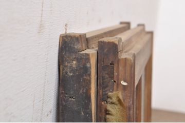 アンティーク建具　レトロな雰囲気を醸し出す小さなガラス窓2枚セット(引き戸、ガラス戸)(R-068296)
