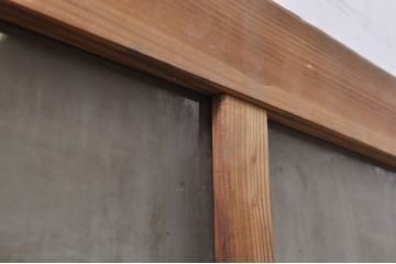 アンティーク建具　インテリアに取り入れやすいシンプルなデザインのガラス窓4枚セット(引き戸、ガラス戸)(R-068298)