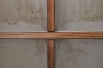 アンティーク建具　インテリアに取り入れやすいシンプルなデザインのガラス窓4枚セット(引き戸、ガラス戸)(R-068298)