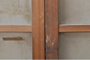 アンティーク建具　インテリアに取り入れやすいシンプルなデザインのガラス窓4枚セット(引き戸、ガラス戸)(R-068298)