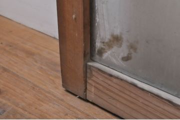 アンティーク建具　インテリアに取り入れやすいシンプルなデザインのガラス窓4枚セット(引き戸、ガラス戸)(R-068298)