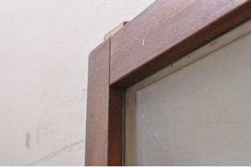アンティーク建具　ペイント仕上げ限定　インテリアに取り入れやすいシンプルなデザインのペイントガラス窓2枚セット(引き戸、ガラス戸)(R-068299)