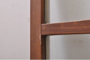 アンティーク建具　ペイント仕上げ限定　インテリアに取り入れやすいシンプルなデザインのペイントガラス窓2枚セット(引き戸、ガラス戸)(R-068299)