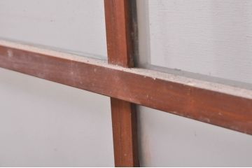 アンティーク建具　ペイント仕上げ限定　インテリアに取り入れやすいシンプルなデザインのペイントガラス窓2枚セット(引き戸、ガラス戸)(R-068299)
