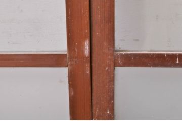 アンティーク建具　ペイント仕上げ限定　インテリアに取り入れやすいシンプルなデザインのペイントガラス窓2枚セット(引き戸、ガラス戸)(R-068299)