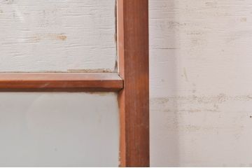 アンティーク建具　希少　ペイント仕上げ限定　レトロな雰囲気漂う小窓付きのペイントガラス窓2枚セット(引き戸、ガラス戸)(R-068302)