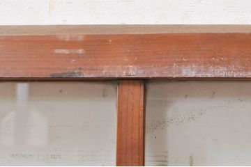 アンティーク建具　希少　ペイント仕上げ限定　レトロな雰囲気漂う小窓付きのペイントガラス窓2枚セット(引き戸、ガラス戸)(R-068302)