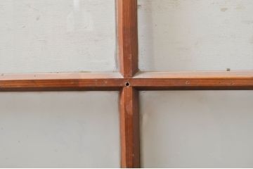 アンティーク建具　希少　レトロな雰囲気漂う小窓付きのガラス窓2枚セット(引き戸、ガラス戸)(R-068303)