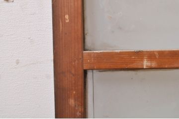 アンティーク建具　希少　レトロな雰囲気漂う小窓付きのガラス窓2枚セット(引き戸、ガラス戸)(R-068303)