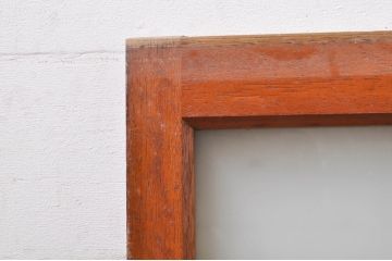 アンティーク建具　大正ロマン　どこか懐かしい雰囲気漂うガラス窓2枚セット(引き戸、ガラス戸)(R-068304)
