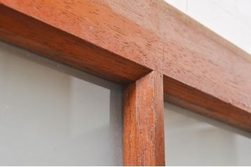 アンティーク建具　大正ロマン　どこか懐かしい雰囲気漂うガラス窓2枚セット(引き戸、ガラス戸)(R-068304)