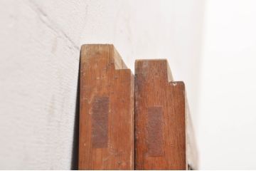 アンティーク建具　大正ロマン　どこか懐かしい雰囲気漂うガラス窓2枚セット(引き戸、ガラス戸)(R-068304)
