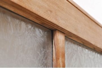 アンティーク建具　大正ロマン　懐かしい雰囲気のガラス窓4枚セット(引き戸、ガラス戸)(R-068305)