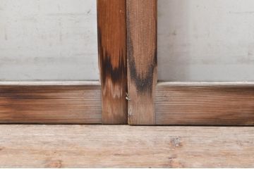 アンティーク建具　大正ロマン　懐かしい雰囲気のガラス窓4枚セット(引き戸、ガラス戸)(R-068305)