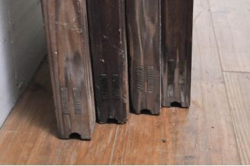 アンティーク建具　大正ロマン　懐かしい雰囲気のガラス窓4枚セット(引き戸、ガラス戸)(R-068305)