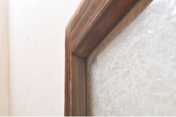 アンティーク建具　大正ロマン　懐かしい雰囲気のガラス窓2枚セット(引き戸、ガラス戸)(R-068306)