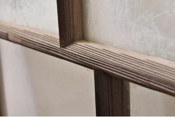 アンティーク建具　大正ロマン　懐かしい雰囲気のガラス窓2枚セット(引き戸、ガラス戸)(R-068306)