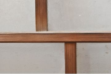 アンティーク建具　大正ロマン　懐かしい雰囲気のガラス窓2枚セット(引き戸、ガラス戸)(R-068306)