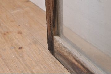 アンティーク建具　大正ロマン　懐かしい雰囲気のガラス窓2枚セット(引き戸、ガラス戸)(R-068306)