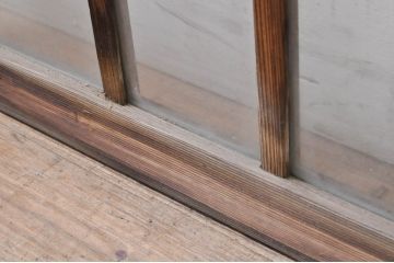 アンティーク建具　大正ロマン　懐かしい雰囲気のガラス窓2枚セット(引き戸、ガラス戸)(R-068306)