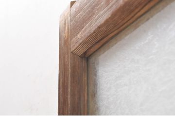 アンティーク建具　大正ロマン　懐かしい雰囲気のガラス窓2枚セット(引き戸、ガラス戸)(R-068307)