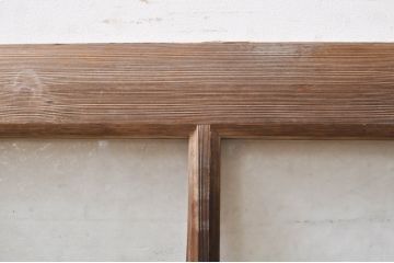 アンティーク建具　大正ロマン　懐かしい雰囲気のガラス窓2枚セット(引き戸、ガラス戸)(R-068307)