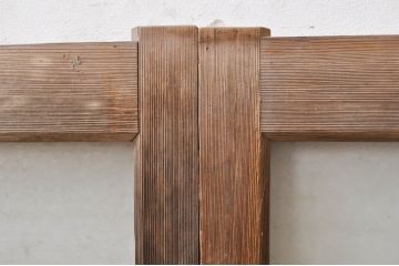 アンティーク建具　大正ロマン　懐かしい雰囲気のガラス窓2枚セット(引き戸、ガラス戸)(R-068307)