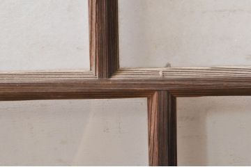 アンティーク建具　大正ロマン　懐かしい雰囲気のガラス窓2枚セット(引き戸、ガラス戸)(R-068307)