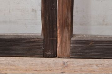 アンティーク建具　大正ロマン　懐かしい雰囲気のガラス窓2枚セット(引き戸、ガラス戸)(R-068307)