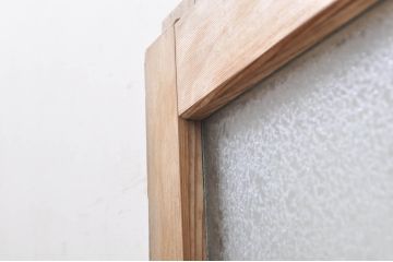アンティーク建具　大正ロマン　懐かしい雰囲気のガラス窓2枚セット(引き戸、ガラス戸)(R-068307)