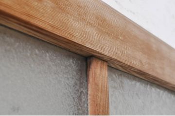アンティーク建具　大正ロマン　懐かしい雰囲気のガラス窓2枚セット(引き戸、ガラス戸)(R-068307)
