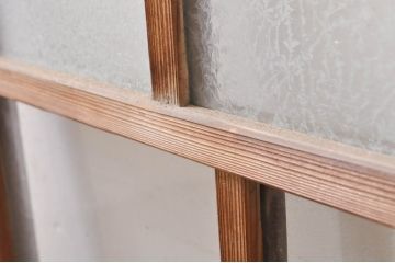 アンティーク建具　大正ロマン　懐かしい雰囲気のガラス窓2枚セット(引き戸、ガラス戸)(R-068307)
