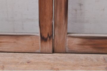 アンティーク建具　大正ロマン　懐かしい雰囲気のガラス窓2枚セット(引き戸、ガラス戸)(R-068307)