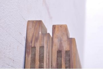 アンティーク建具　大正ロマン　懐かしい雰囲気のガラス窓2枚セット(引き戸、ガラス戸)(R-068307)