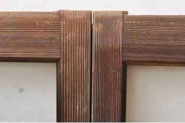 アンティーク建具　大正ロマン　懐かしい雰囲気のガラス窓3枚セット(引き戸、ガラス戸)(R-068308)
