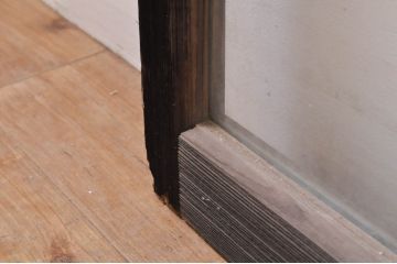 アンティーク建具　大正ロマン　懐かしい雰囲気のガラス窓3枚セット(引き戸、ガラス戸)(R-068308)