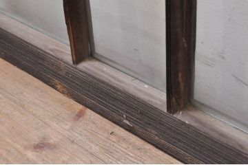 アンティーク建具　大正ロマン　懐かしい雰囲気のガラス窓3枚セット(引き戸、ガラス戸)(R-068308)