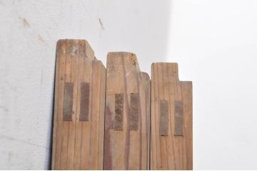 アンティーク建具　大正ロマン　懐かしい雰囲気のガラス窓3枚セット(引き戸、ガラス戸)(R-068308)