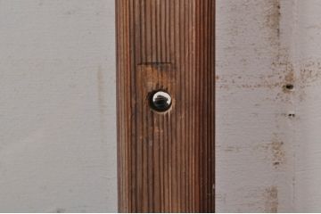アンティーク建具　大正ロマン　経年を感じさせる古い木味が魅力のガラス窓1枚(ガラス戸、引き戸)(R-068309)