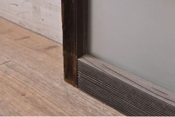 アンティーク建具　大正ロマン　経年を感じさせる古い木味が魅力のガラス窓1枚(ガラス戸、引き戸)(R-068309)