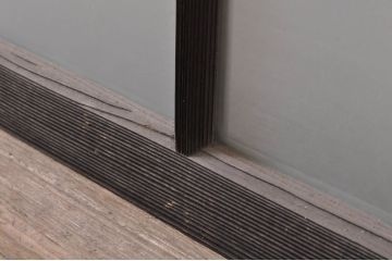 アンティーク建具　大正ロマン　経年を感じさせる古い木味が魅力のガラス窓1枚(ガラス戸、引き戸)(R-068309)