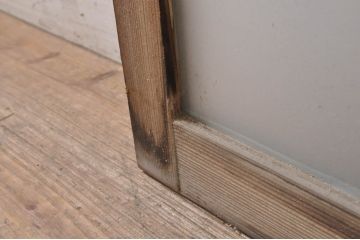 アンティーク建具　大正ロマン　経年を感じさせる古い木味が魅力のガラス窓1枚(ガラス戸、引き戸)(R-068309)