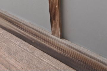 アンティーク建具　大正ロマン　経年を感じさせる古い木味が魅力のガラス窓1枚(ガラス戸、引き戸)(R-068309)