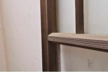 アンティーク建具　大正ロマンなお部屋作りにおすすめなガラス窓4枚セット(引き戸、ガラス戸)(R-068310)