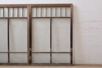 アンティーク建具　大正ロマンなお部屋作りにおすすめなガラス窓2枚セット(引き戸、ガラス戸)(R-068311)