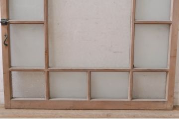 アンティーク建具　大正ロマン　レトロな空間作りにおすすめなガラス扉1枚(ガラス窓、木製扉、嵌め殺し、FIX窓、フィックス)(R-068312)